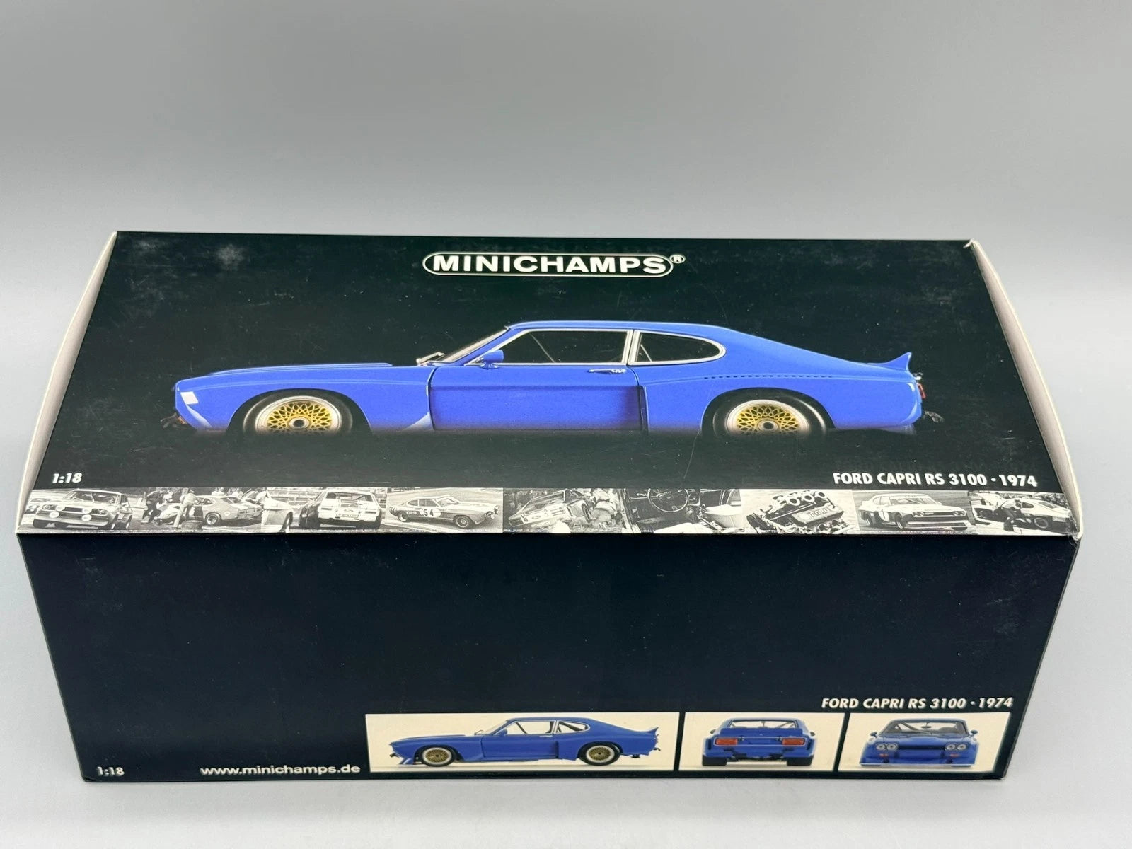 Modellautos 1:18 Minichamps Ford Capri RS 3100 1974 Blau mit OVP