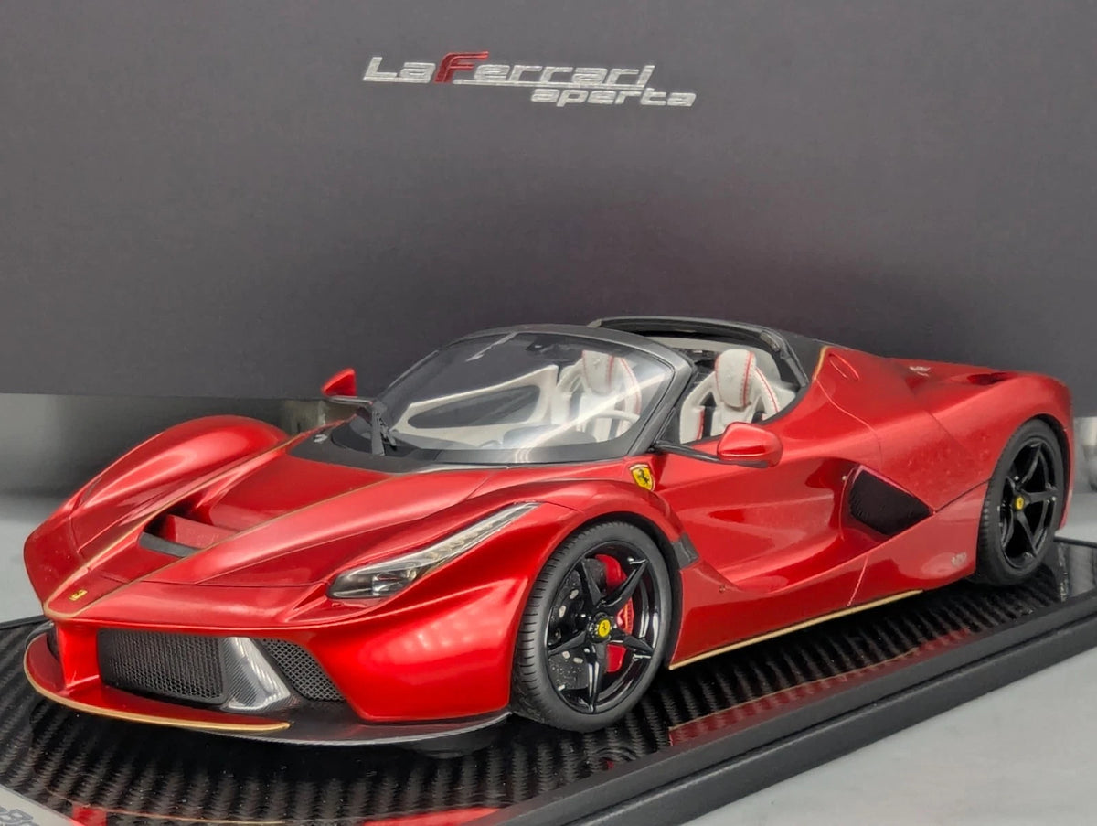 Modellautos 1:12 BBR Ferrari LaFerrari Aperta Met. Red UNIKAT 01/01 Vitrine OVP