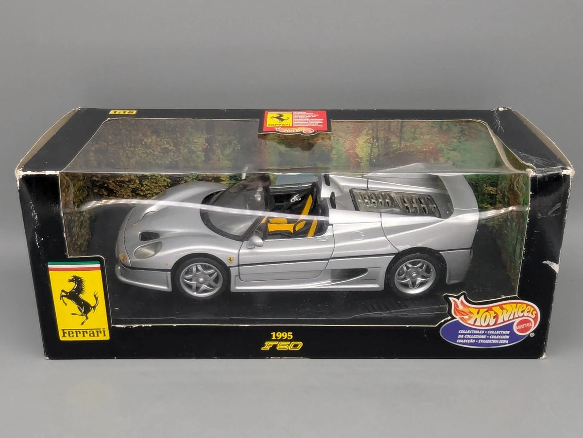 Modellautos 1:18 Hot Wheels Ferrari F50 Spider Silber mit OVP