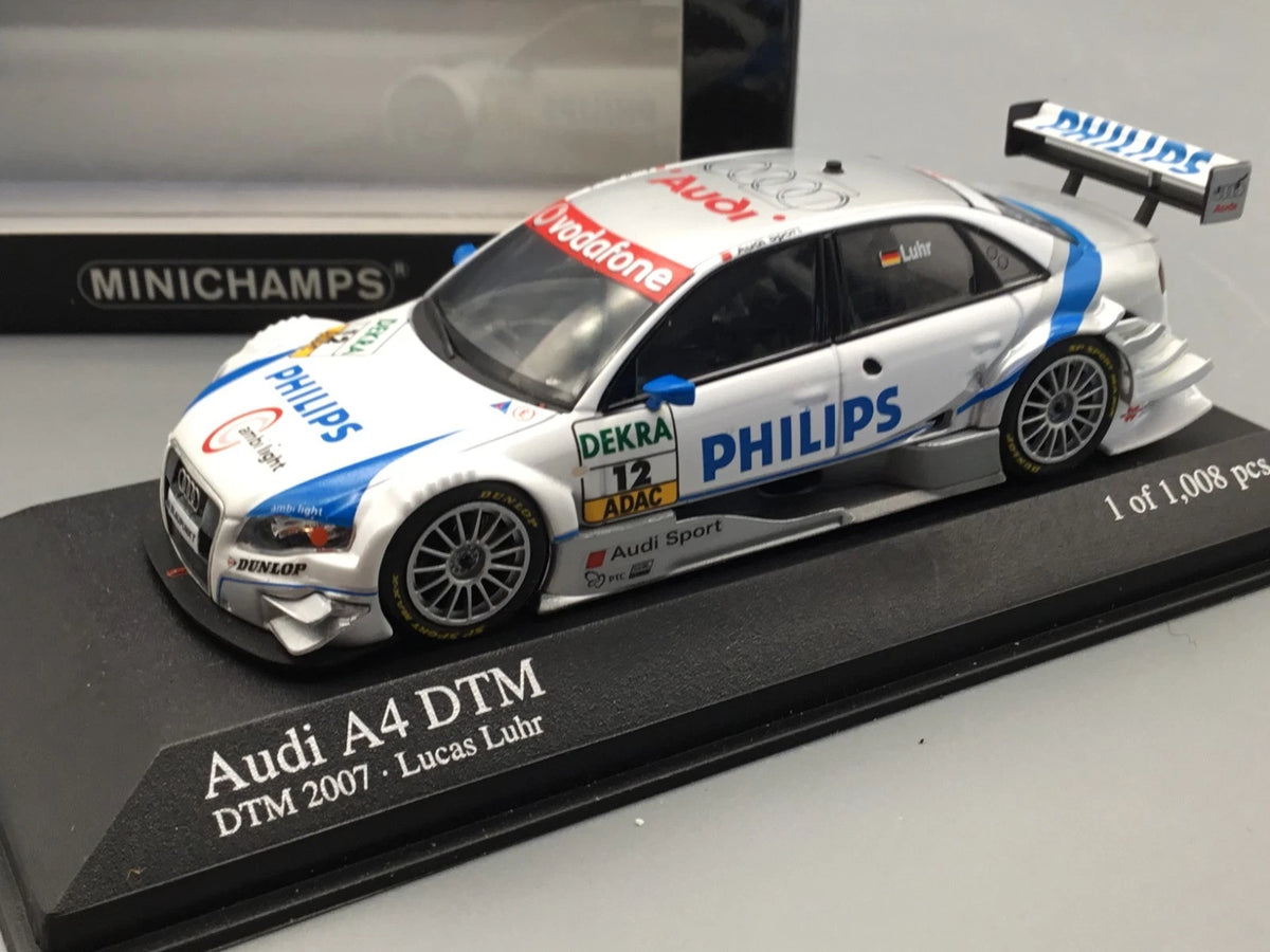 Modellautos 1:43 Minichamps Audi A4 DTM 2007 Lucas Luhr #12 in OVP