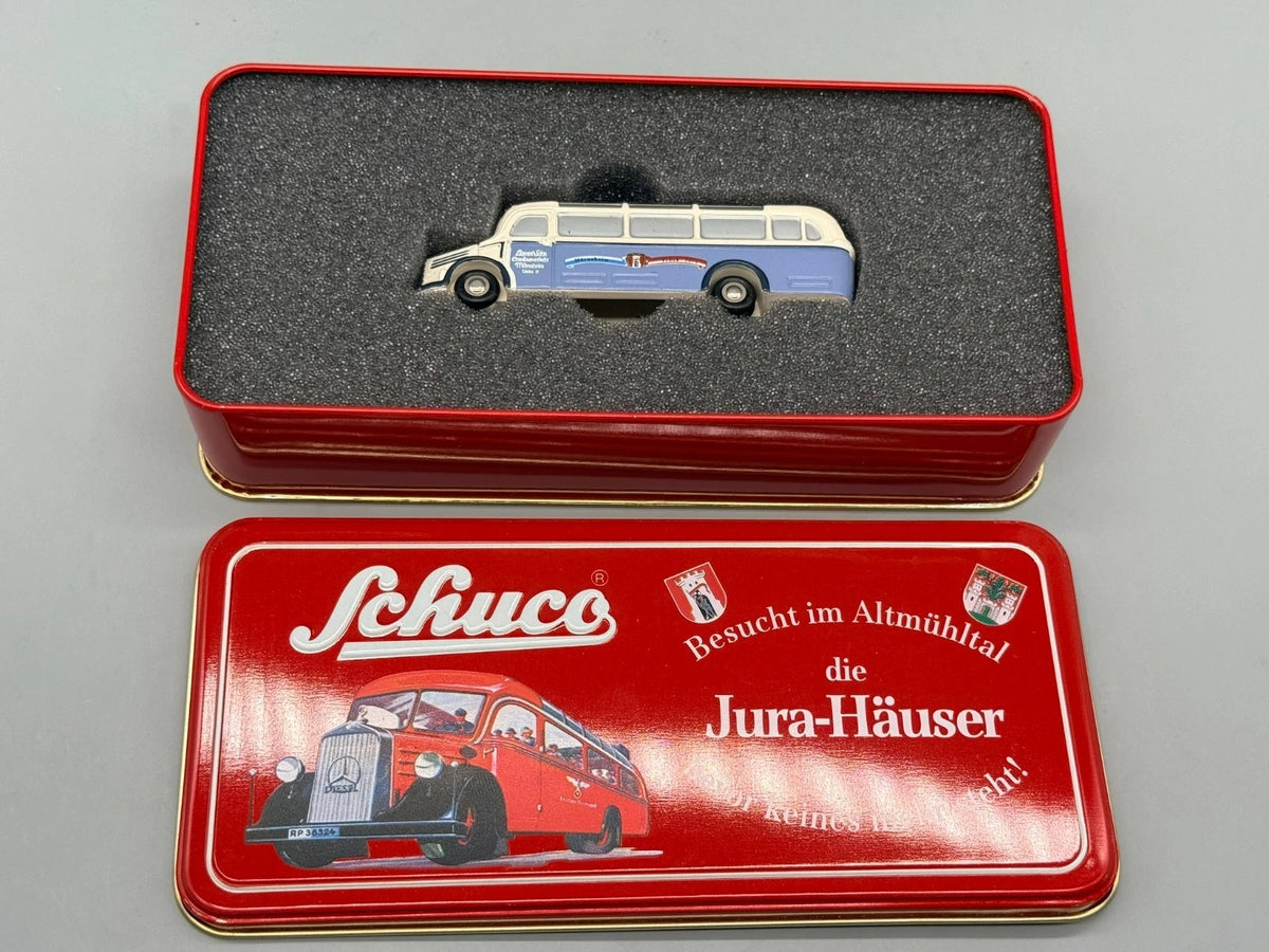 Modellautos 1:90 Schuco Piccolo Mercedes-Benz O 3500 die Jura-Häuser in OVP