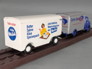 Lkw Modell H0 1:87 Brekina Mercedes Benz L 322 Koffer Lastwagen mit Anhänger OVP