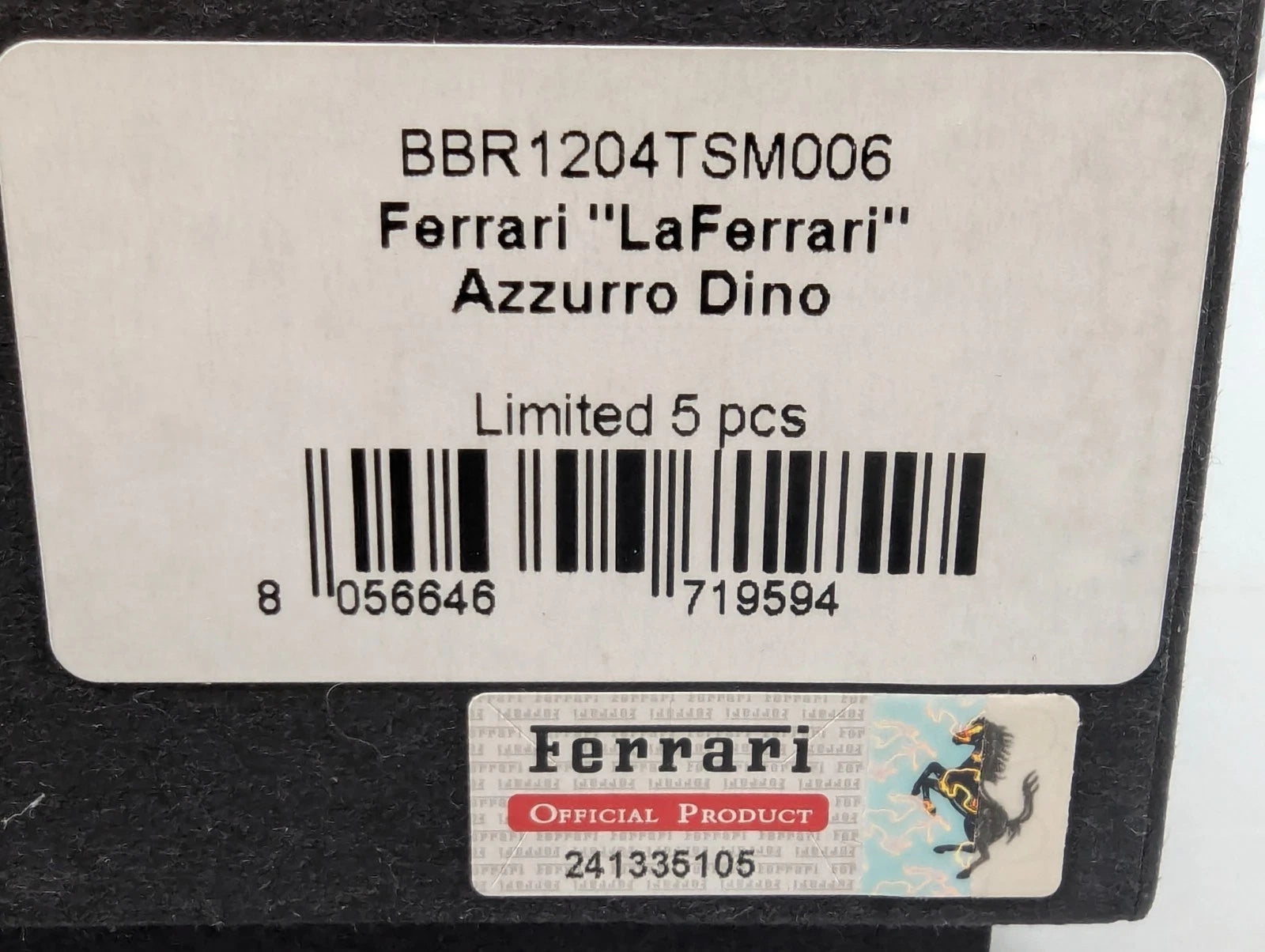 Modellautos 1:12 BBR Ferrari LaFerrari 2013 Azzurro Dino Ltd 05/05 Stück OVP