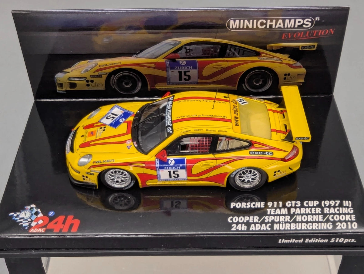 Modellautos 1:43 Minichamps Porsche 911 GT3 Cup 24h Nürburgring 2010 #15 mit OVP