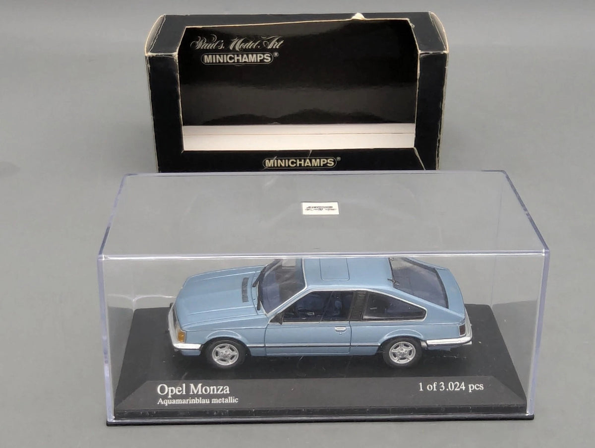 Modellautos 1:43 Minichamps Opel Monza 1980 Blau Metallic mit OVP