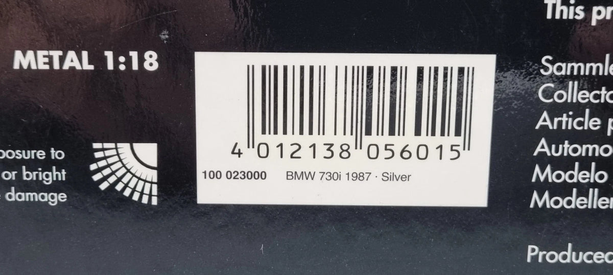 Modellautos 1:18 Minichamps 100 023000 BMW 730i 1987 silver OVP