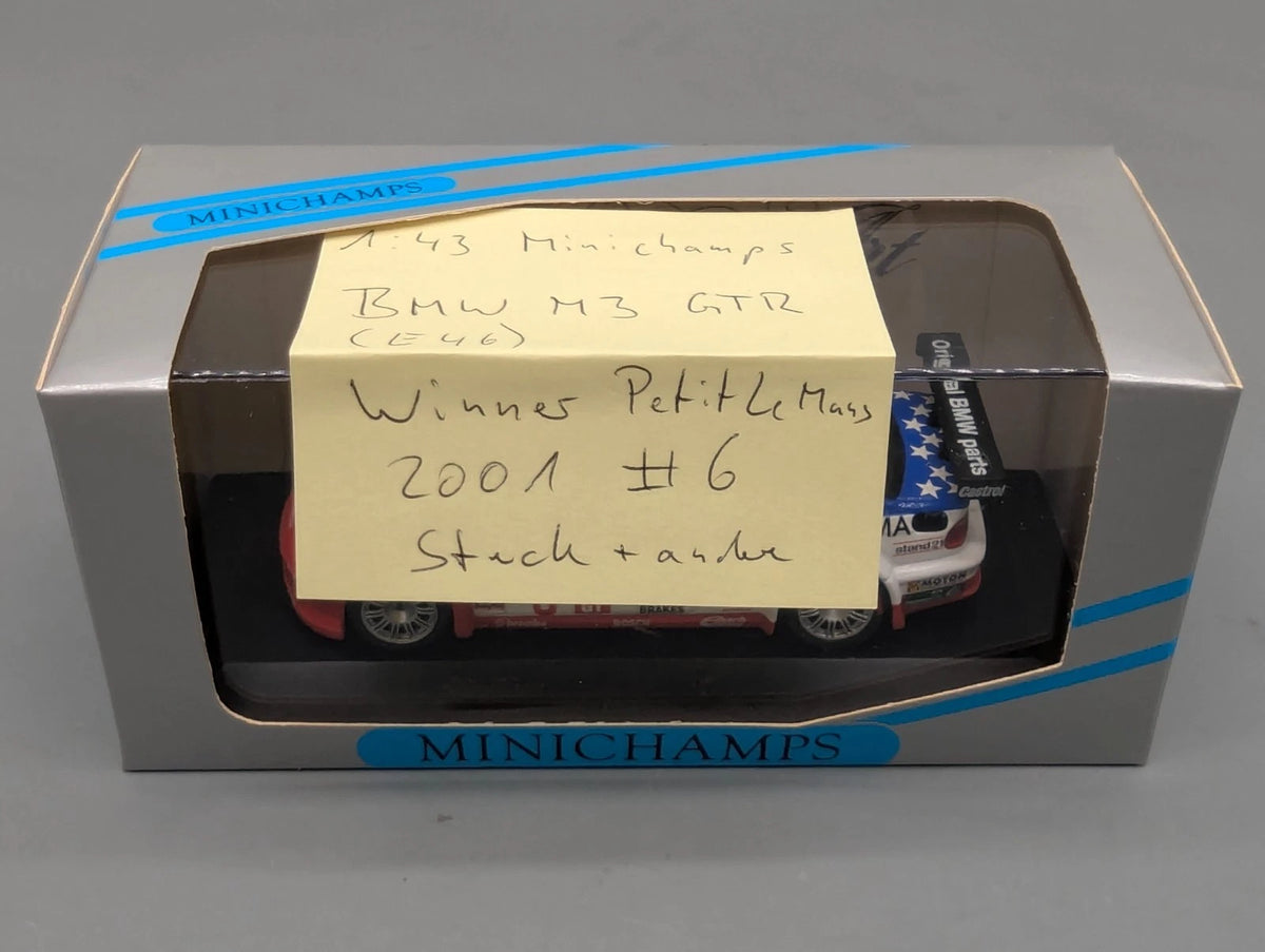 Modellautos  1:43 Minichamps BMW M3 GTR Winner ALMS 2001 #6 Stuck Said E46 OVP