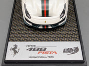 Modellautos 1:43 BBR Ferrari 488 Pista Met Italian White Ltd 73/78 mit OVP