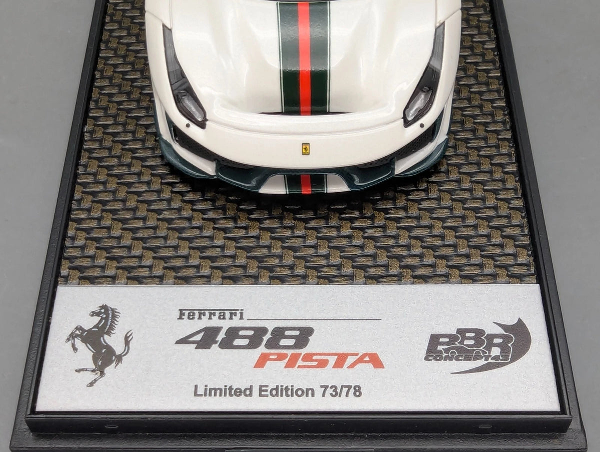 Modellautos 1:43 BBR Ferrari 488 Pista Met Italian White Ltd 73/78 mit OVP