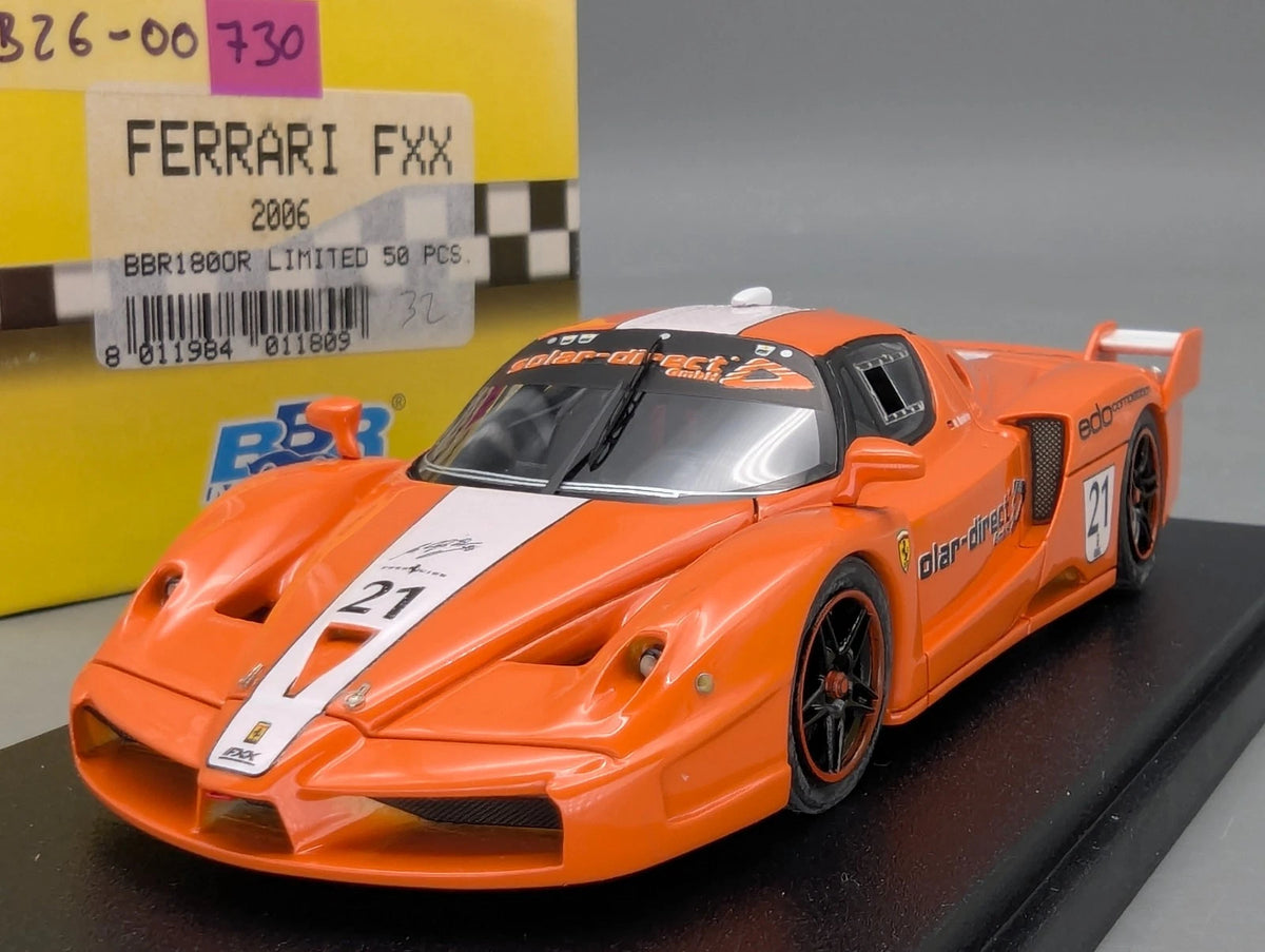 Modellautos 1:43 BBR Ferrari FXX  2006 Orange #21  Ltd 32/50 mit Vitrine und OVP