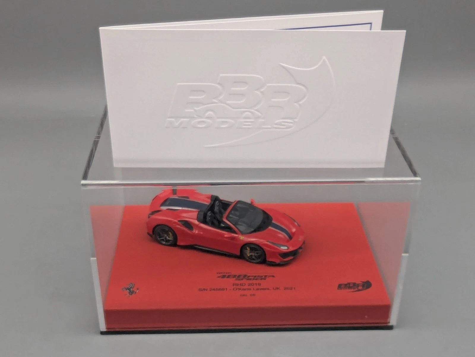 Modellautos 1:43 BBR Ferrari 488 Pista Spider RHD 2019 Limitiert 01/05 OVP