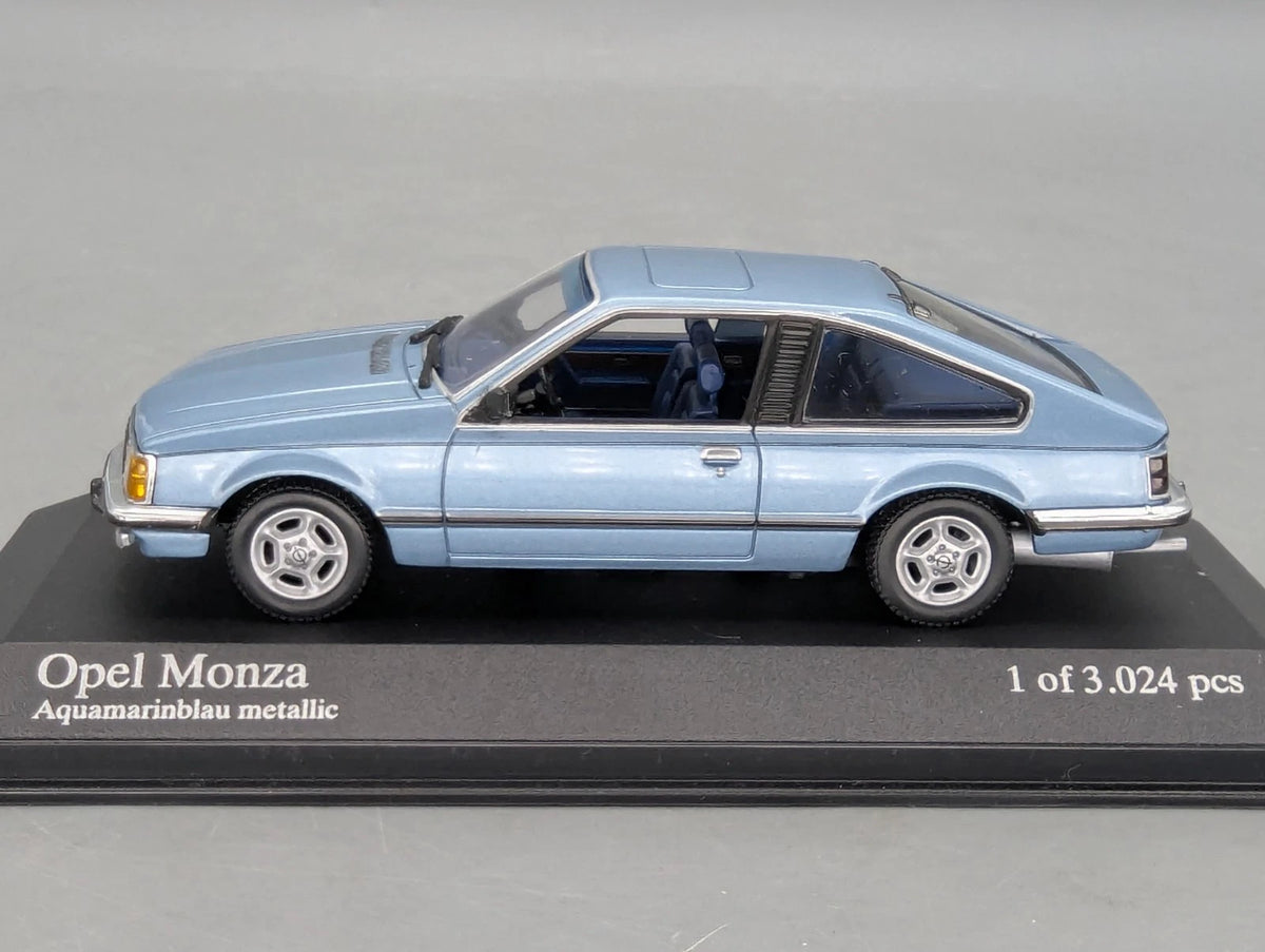 Modellautos 1:43 Minichamps Opel Monza 1980 Blau Metallic mit OVP