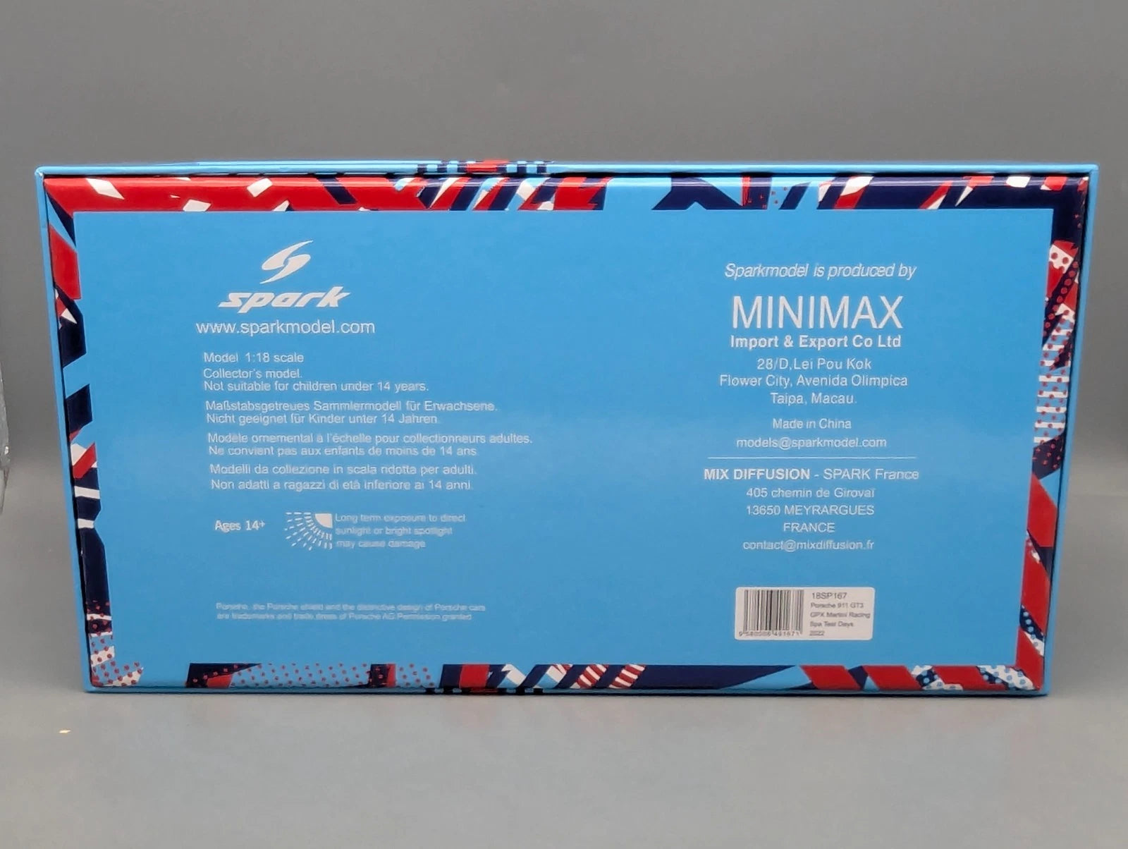 Modellautos 1:18 Spark Porsche 911 GT3 R - GPX Spa Test 2022 #221 mit OVP