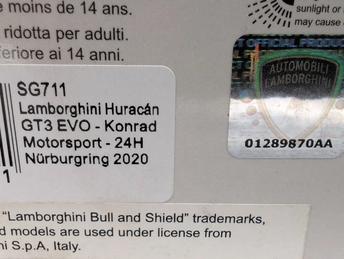 Modellautos 1:43 Spark SG711 Lamborghini Huracan GT3 EVO 24h Nbrg 2020 #21 OVP