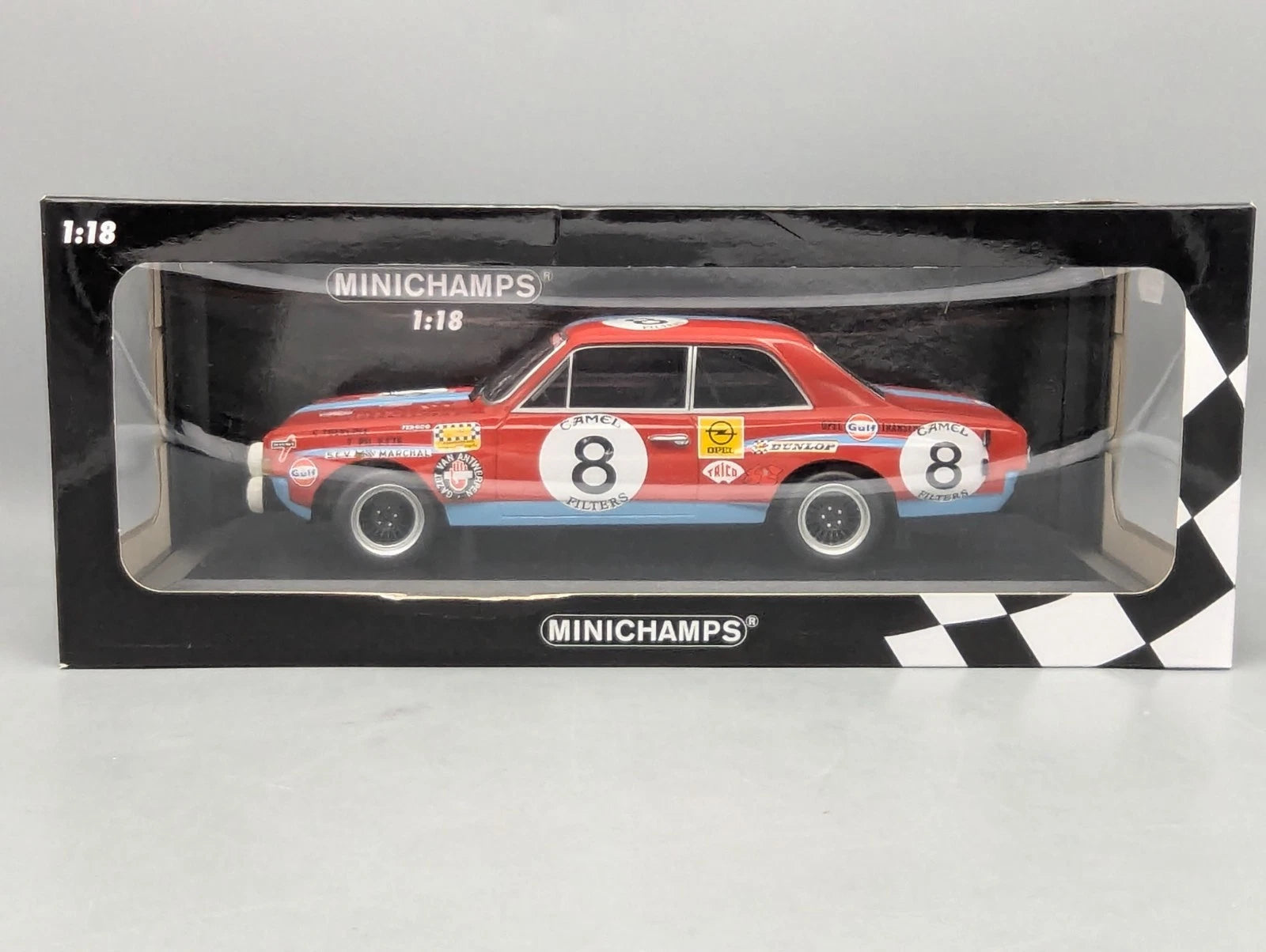 Modellautos 1:18 Minichamps Opel Commodore A 24h Spa 1972 #8 OVP (GB26-0029)