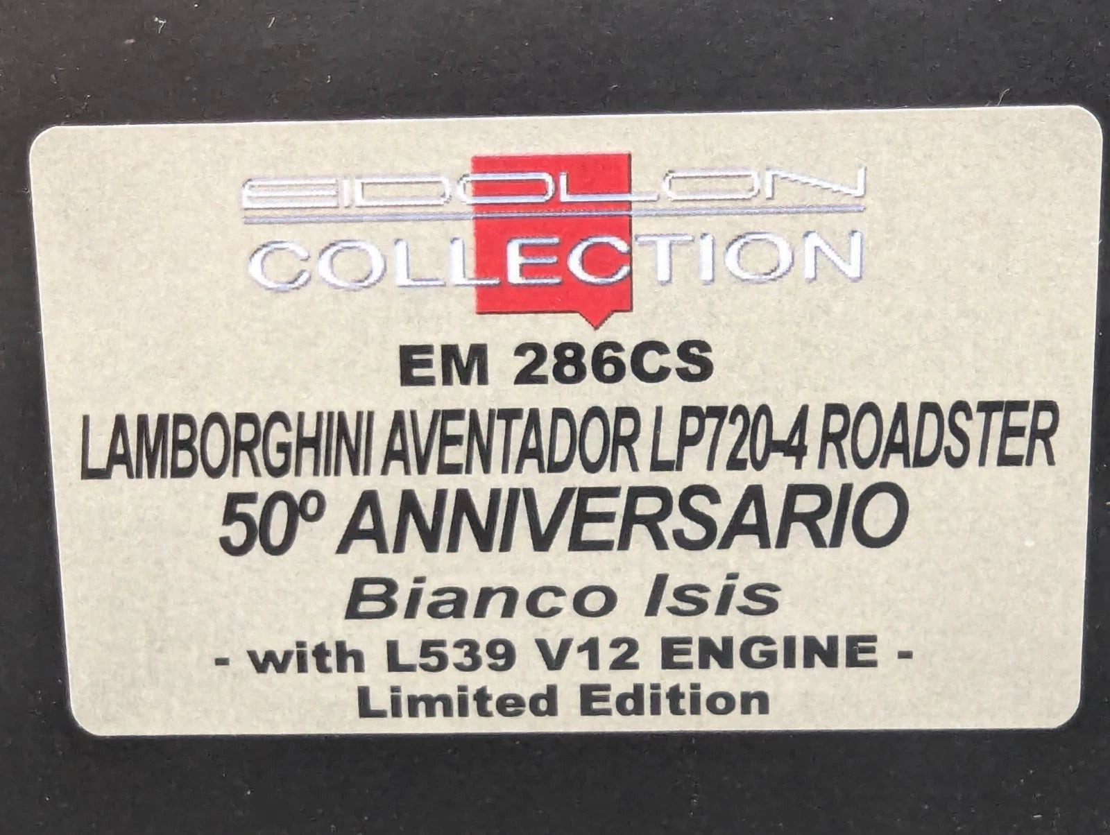 Eidolon Make Up 1:43 Lamborghini Aventador LP720-4 Roadster Engine Set Weiß OVP