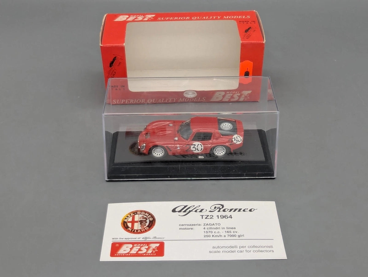 Modellautos 1:43 Best Model Alfa Romeo TZ2 1964 Rot #230 mit OVP