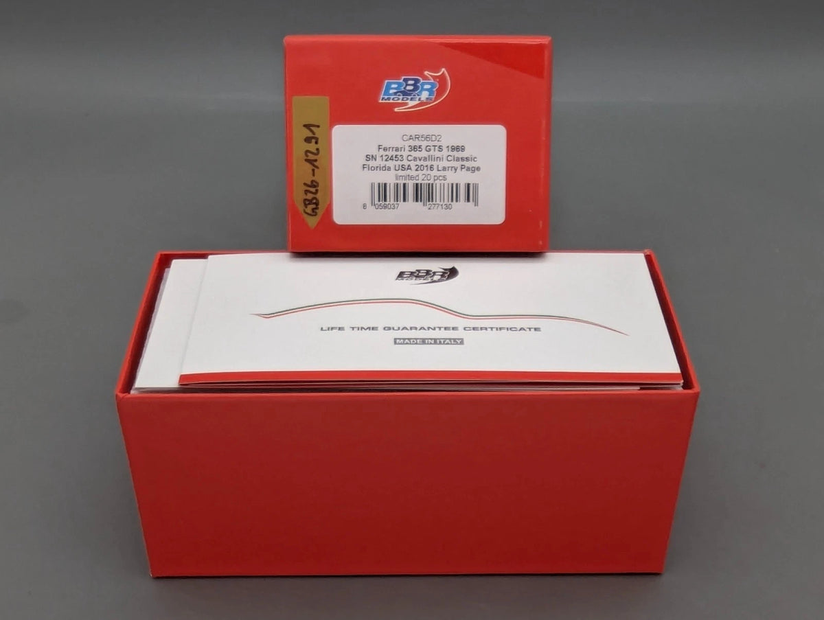 Modellautos 1:43 BBR Ferrari 365 GTS 1969 S/N 12453 Larry Page  Ltd 01/20 OVP