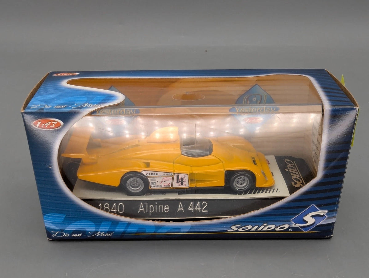 Modellautos 1:43 Solido Yesterday 1840 Alpine A 442 #3 Gelb mit Decals und  OVP