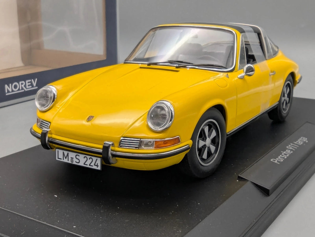Modellautos 1:18 Norev Porsche 911 E Targa 1969 Gelb mit OVP