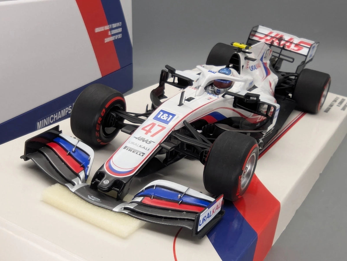 Modellautos 1:18 Minichamps Haas F1 Team VF-21 NL 2021 #47 Mick Schumacher OVP