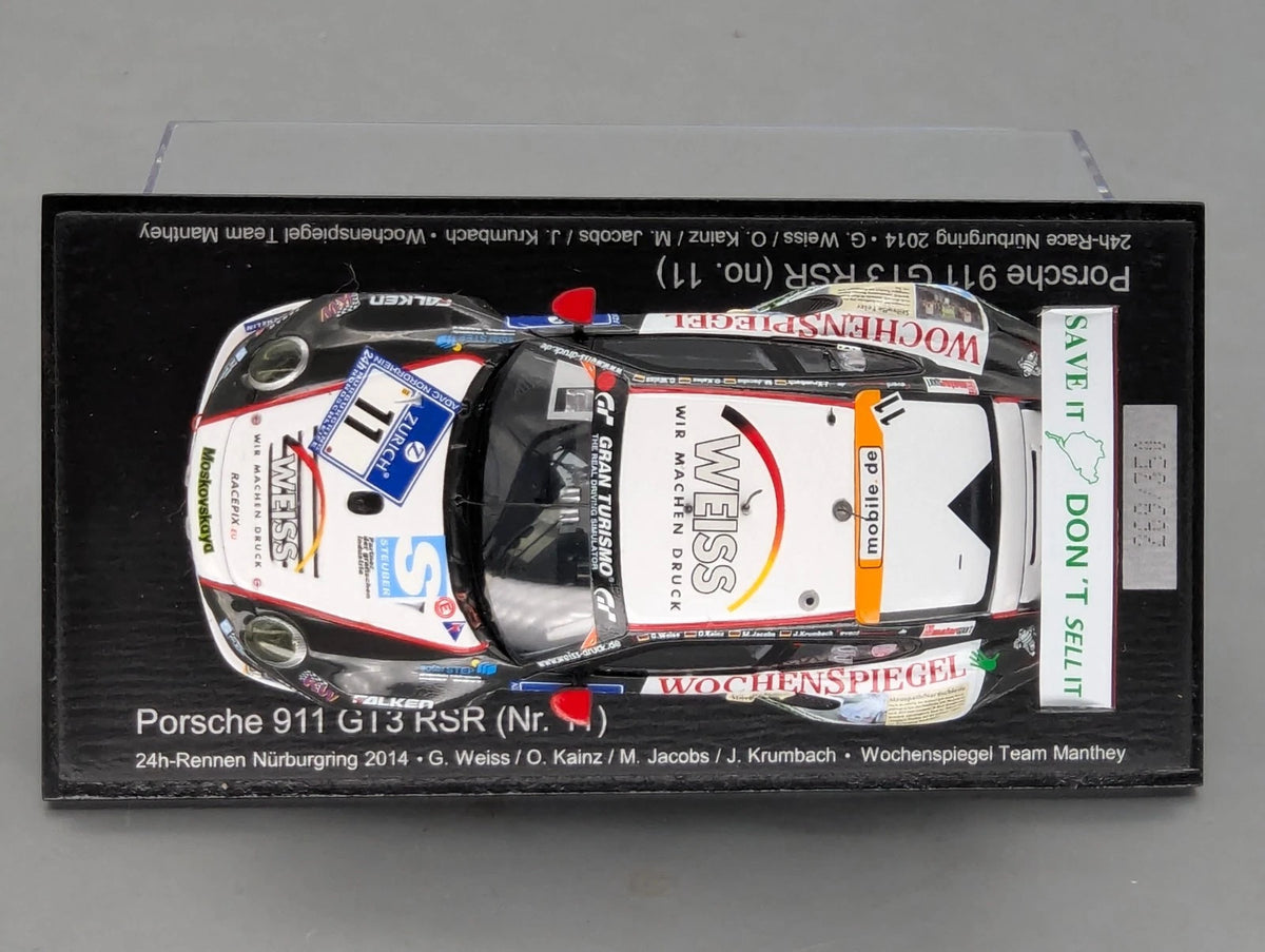 Modellautos 1:43 Spark SAM257 Porsche 911 GT3 RSR 24h Nbrg 2014 Manthey #11 OVP