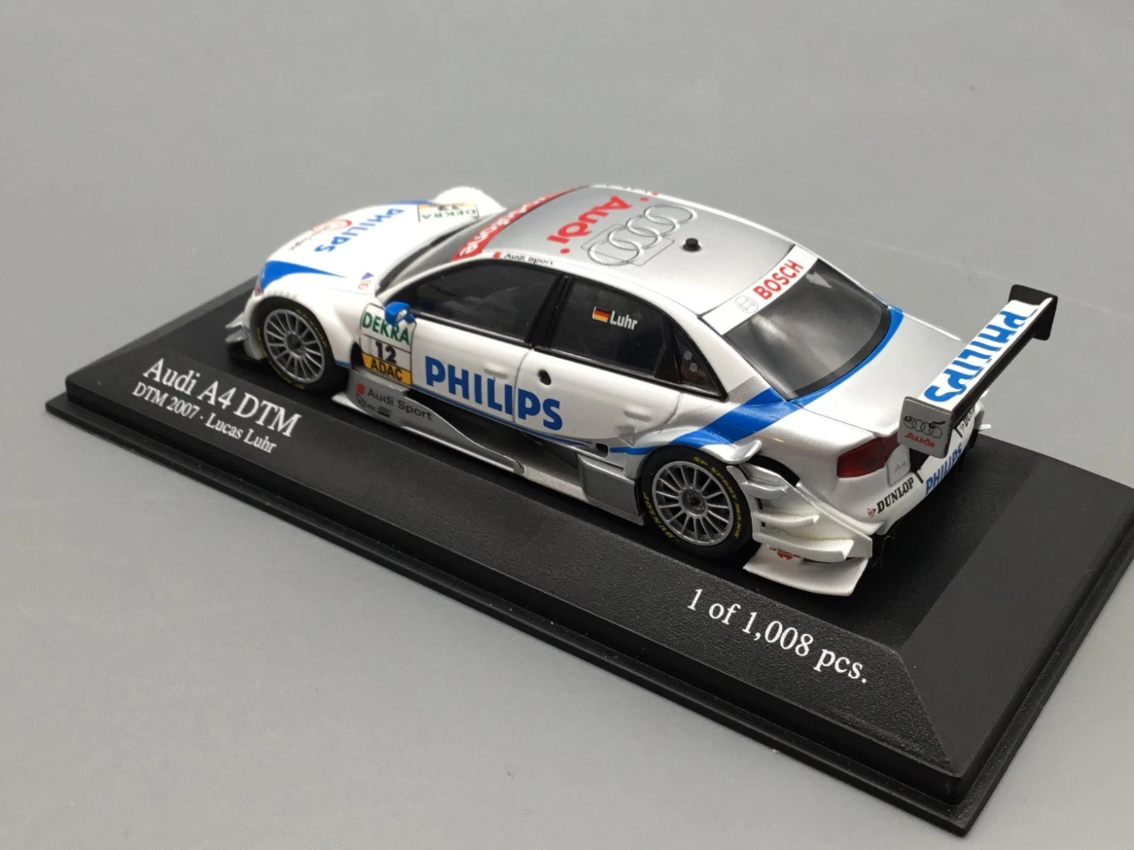 Modellautos 1:43 Minichamps Audi A4 DTM 2007 Lucas Luhr #12 in OVP