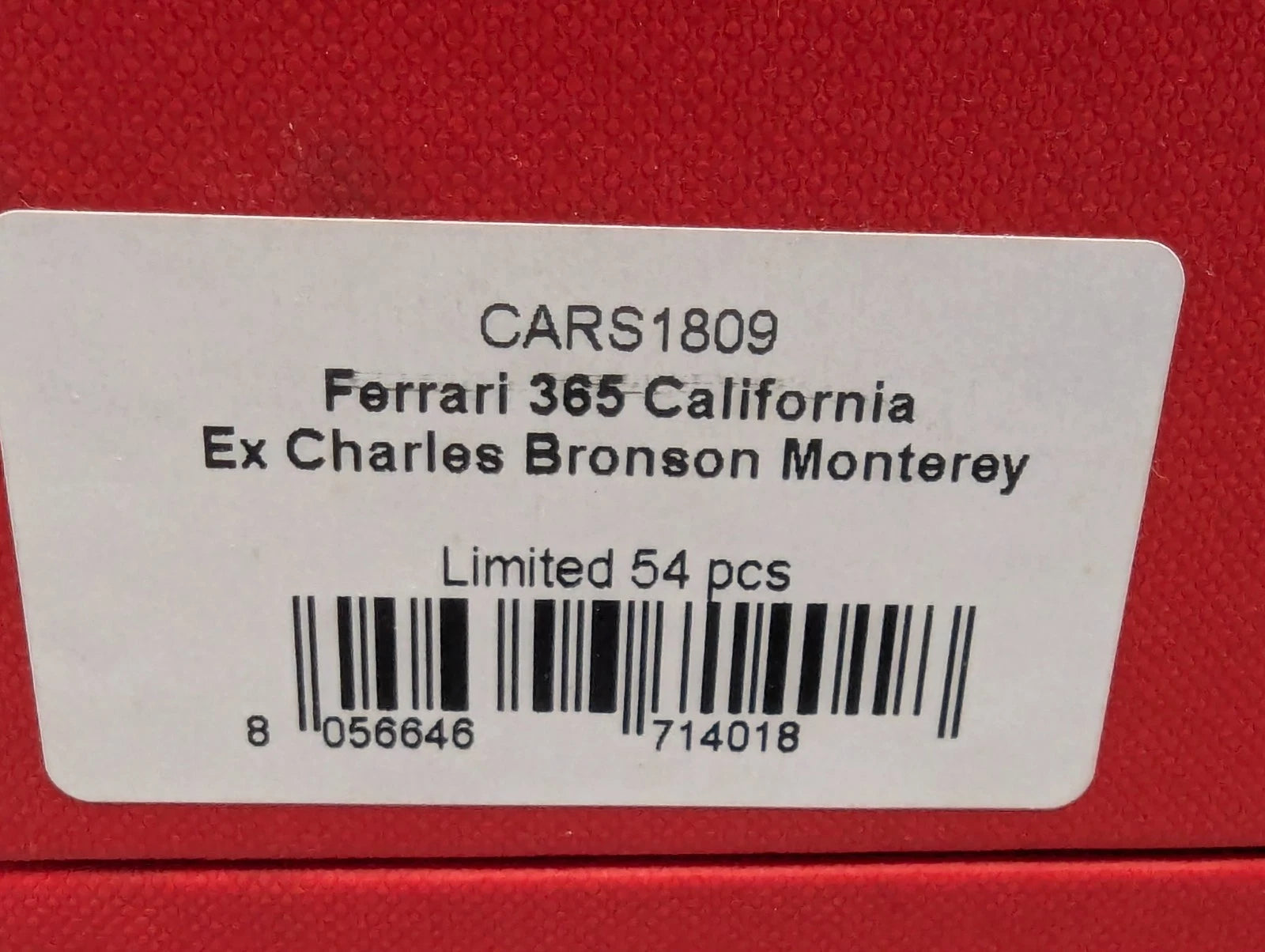 Modellautos 1:18 BBR Ferrari 365 California 2007 Charles Bronson Ltd 01/54 OVP