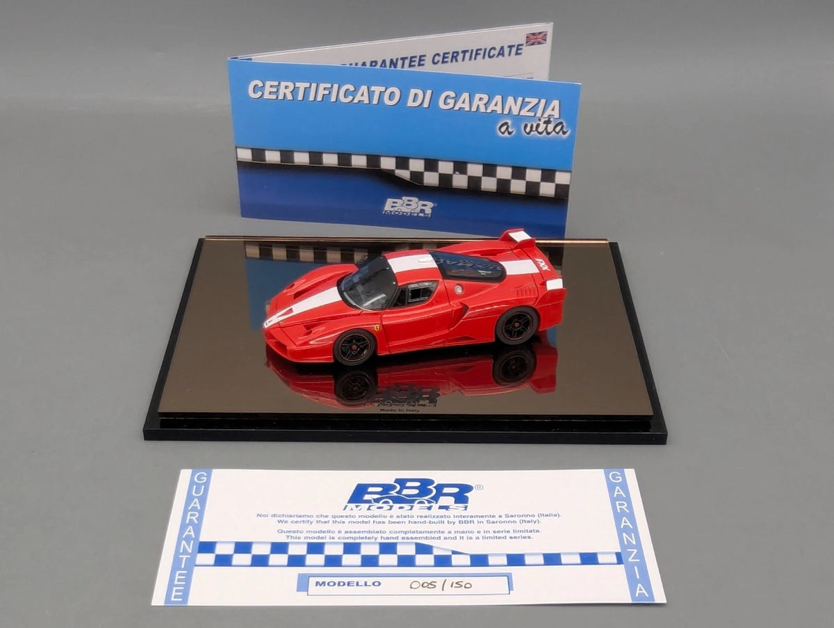 Modellautos 1:43 BBR Ferrari FXX 2006 Rot 005/150 Spiegelplatte Vitrine OVP