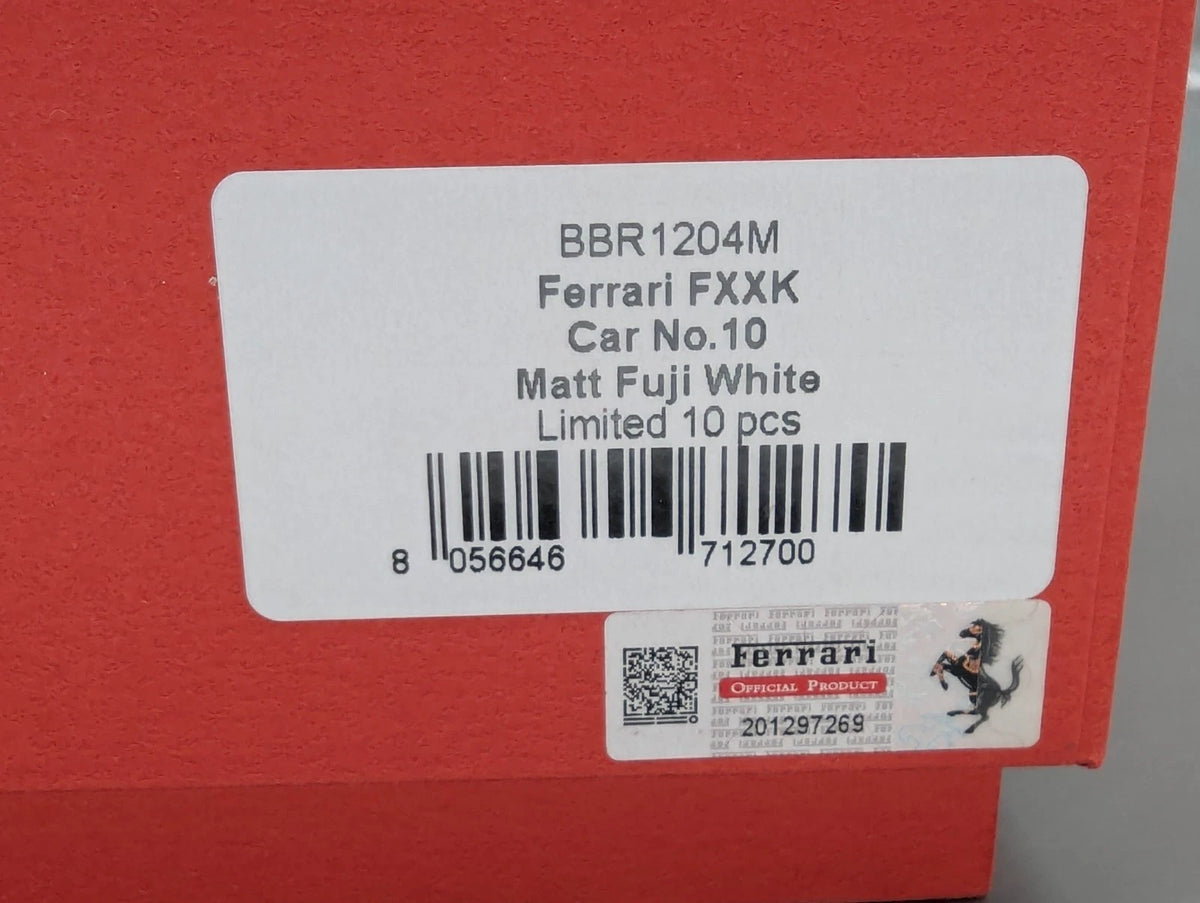Modellautos 1:12 BBR Ferrari FXX-K Car #10 Fuji White Matt Ltd 05/10 Vitrine OVP