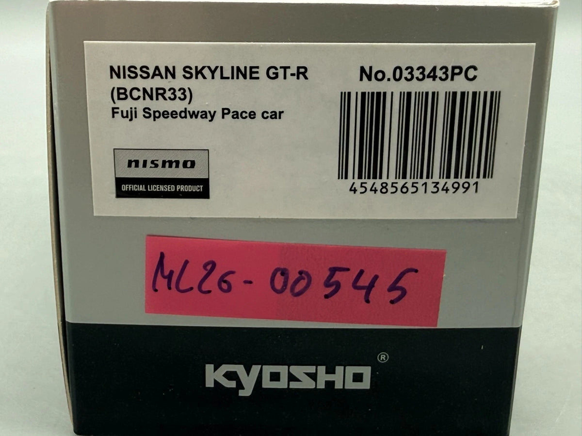 Modellautos 1:43 Kyosho Nissan Skyline GT-R (BCNR33) Test Car mit OVP