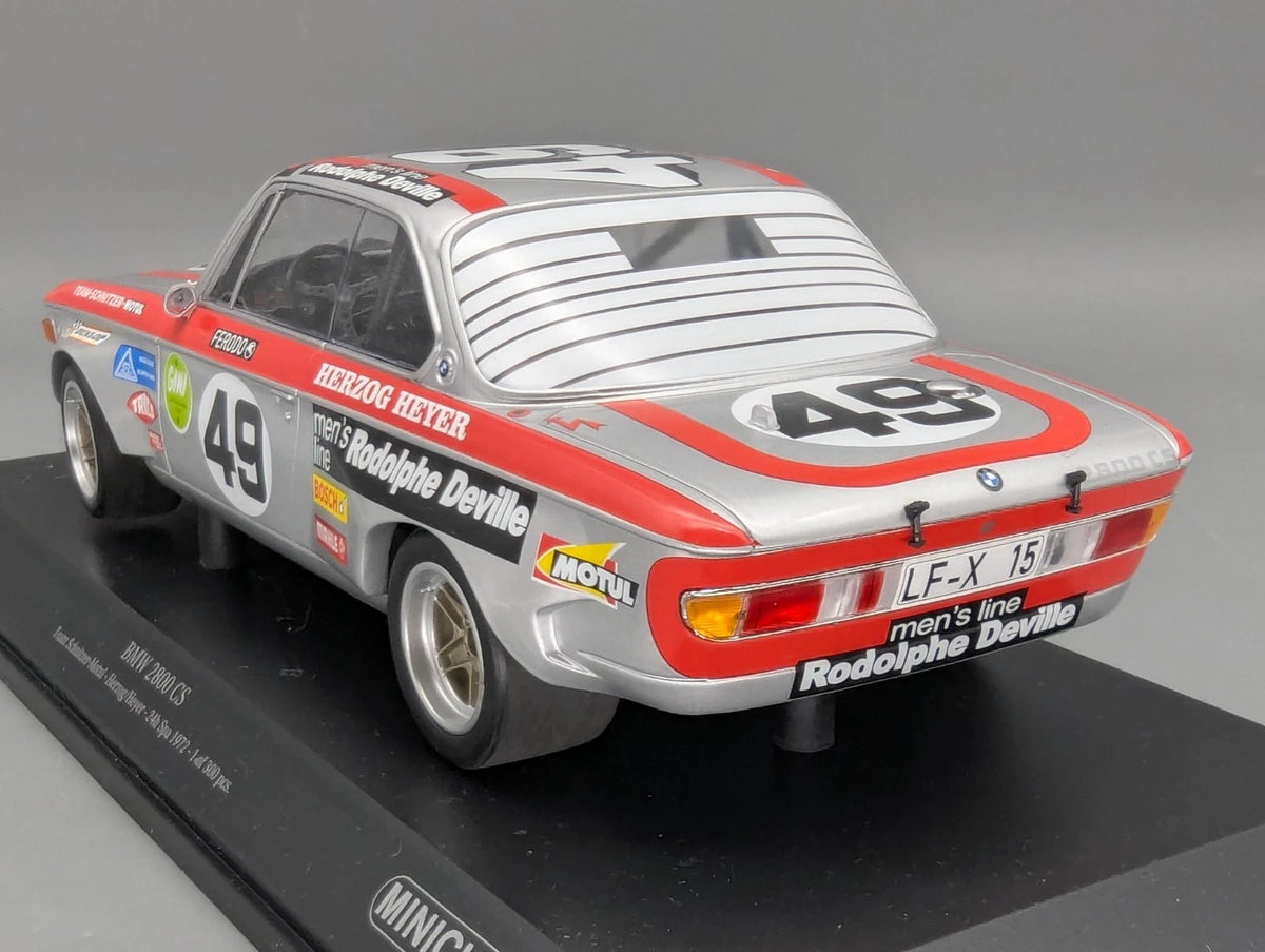 Modellautos 1:18 Minichamps BMW 2800 CS 24h Spa 1972 #49 Herzog + Heyer mit OVP