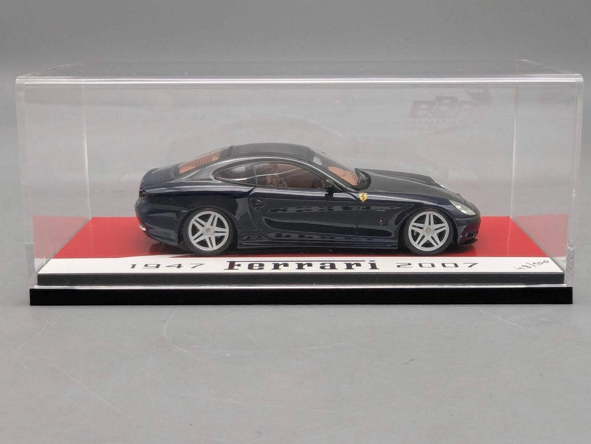 Modellautos 1:43 BBR Ferrari 612 Scaglietti Sessanta 2007 Blau und Grau mit OVP