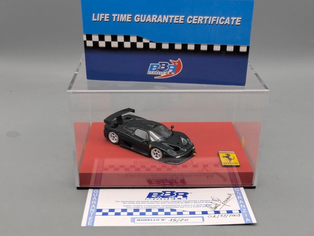Modellautos 1:43 BBR Ferrari F50 Gloss Black Ltd 15/20 Medium Base Vitrine OVP