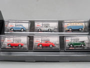 Modellautos 1:72 Schuco Tchibo 6-teiliges Set mit Vitrinen und OVP