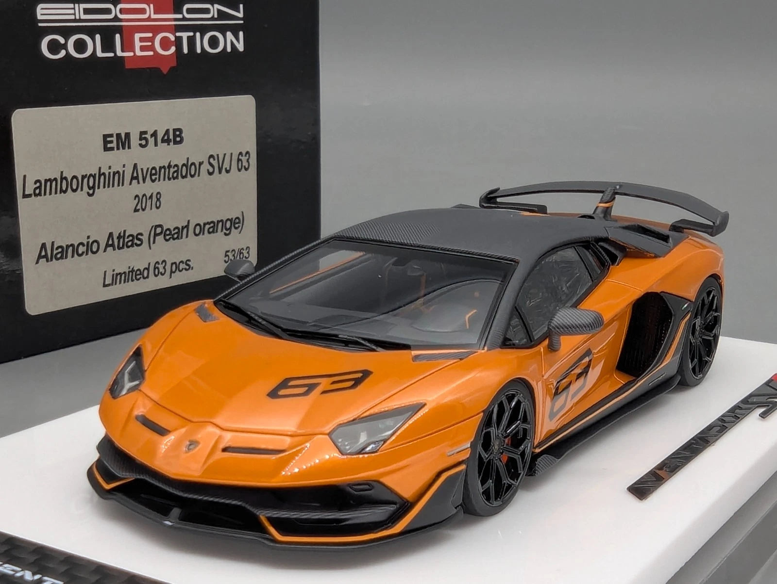 Eidolon Make Up 1:43 Lamborghini Aventador SVJ 63 2018 #63 Orange Ltd 53/63 OVP