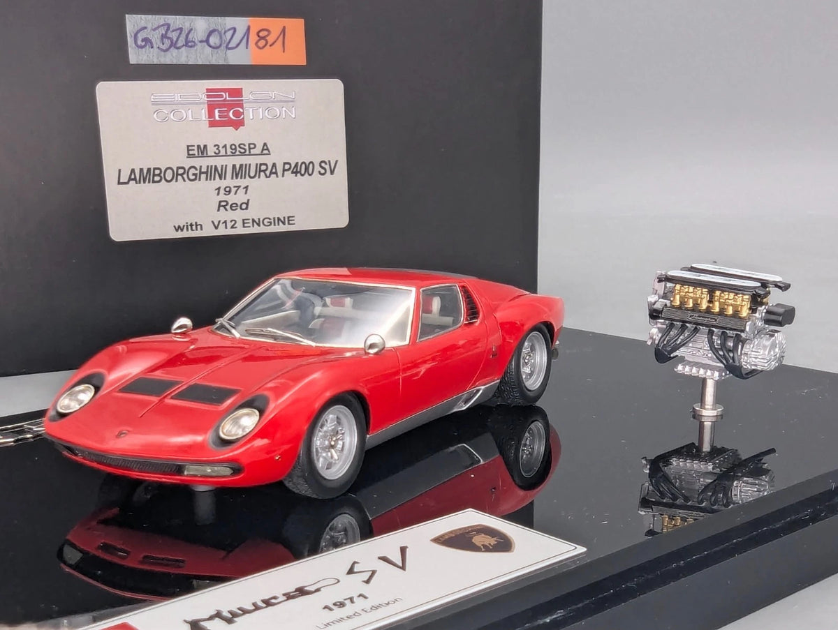 Eidolon Make Up 1:43 Lamborghini Miura P400 SV 1971 Red Engine Set mit OVP