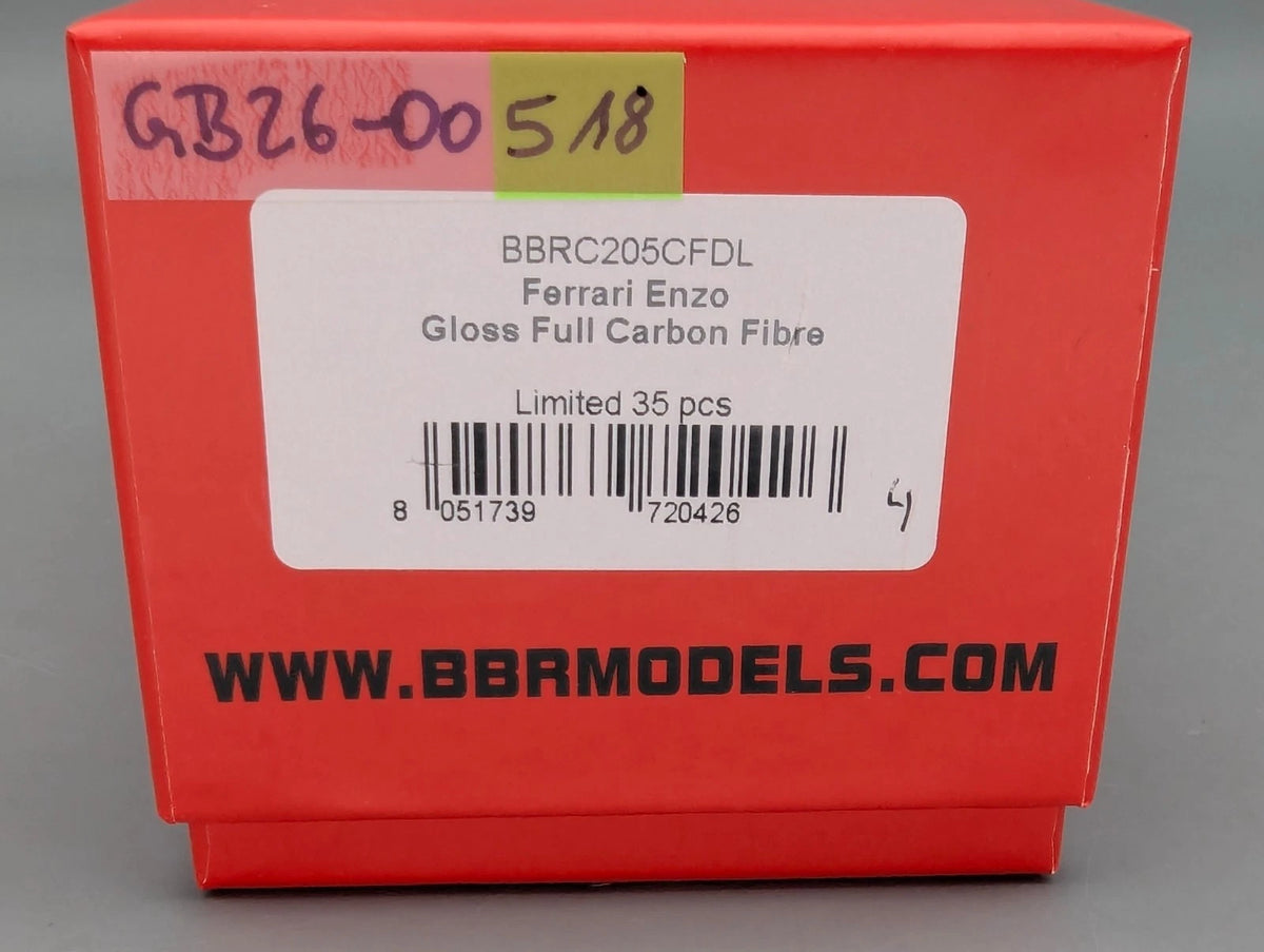 Modellautos 1:43 BBR Deluxe Ferrari Enzo Gloss Full Carbon Fibre Ltd 04/35 OVP