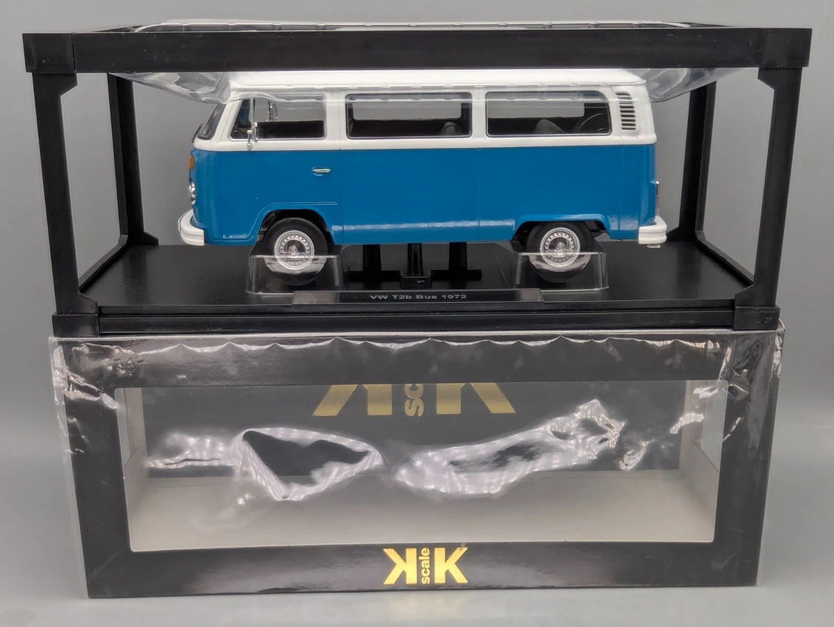 Modellautos 1:18 KK-Scale Volkswagen VW T2b Bus Türkisblau Weiß mit OVP