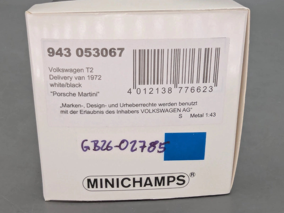 Modellautos 1:43 Minichamps Volkswagen VW T2 Transporter '72 Porsche Martini OVP