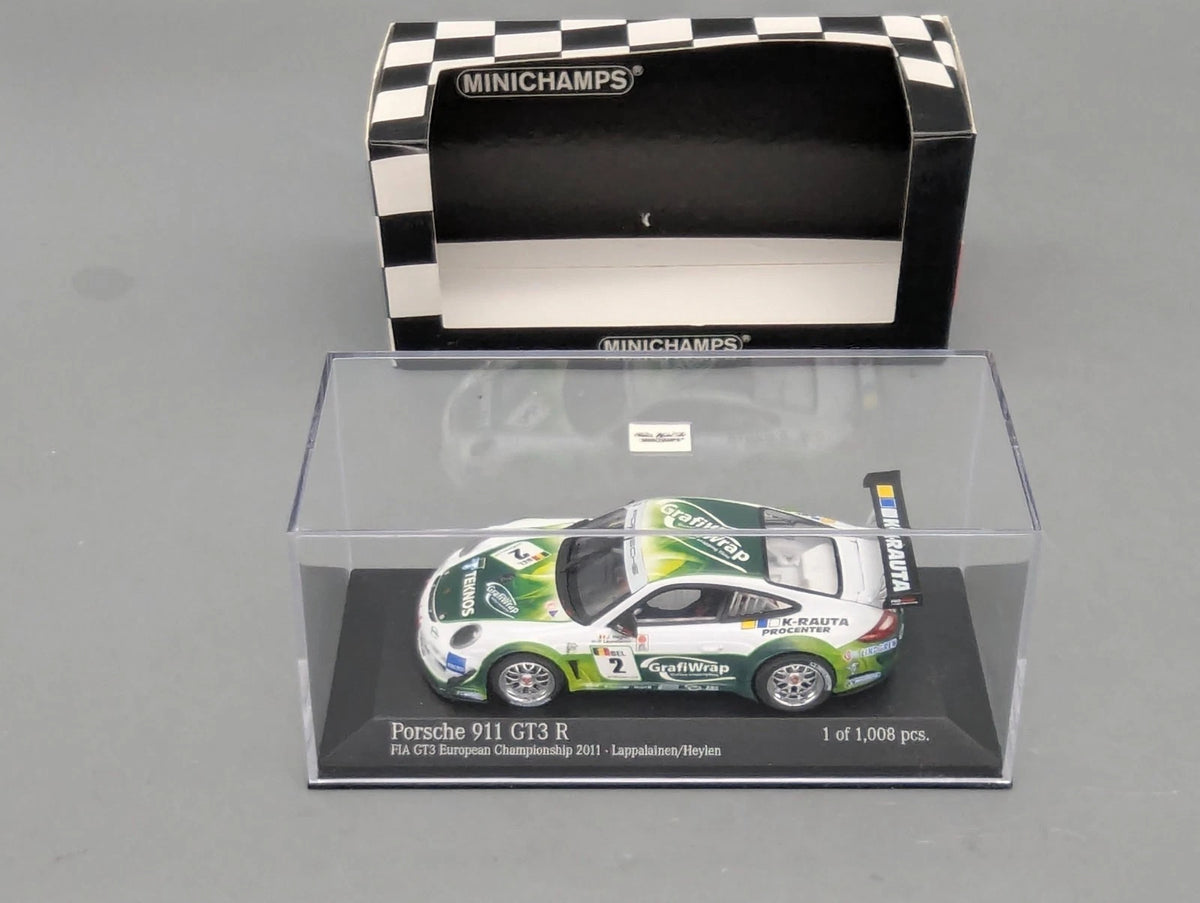Modellautos 1:43 Minichamps Porsche 911 GT3 R FIA EU-Championship 2011 #2 OVP