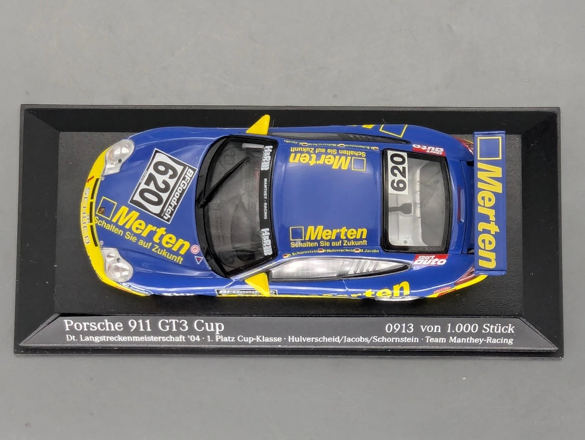 Modellautos 1:43 Minichamps Porsche 911 GT3 Cup 2004 WINNER #620 Manthey OVP