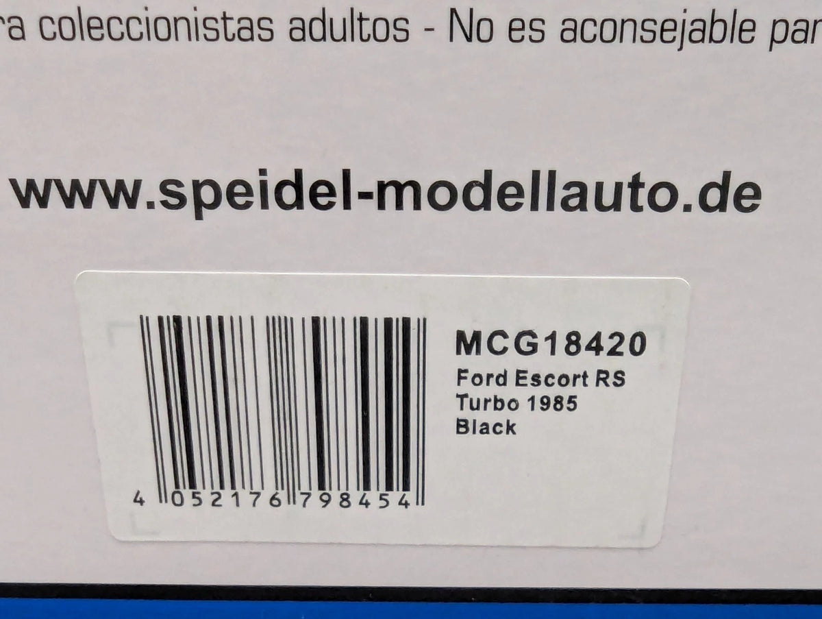 Modellautos 1:18 MCG Modelcar Group 18420 Ford Escort RS Turbo 1985 Black OVP