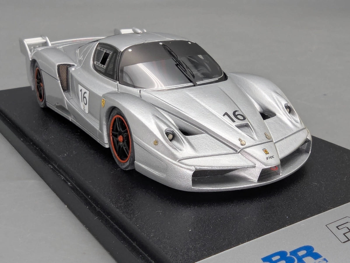 Modellautos 1:43 BBR Ferrari FXX  2006 Silber #16 Ltd 04/10 mit Vitrine und OVP
