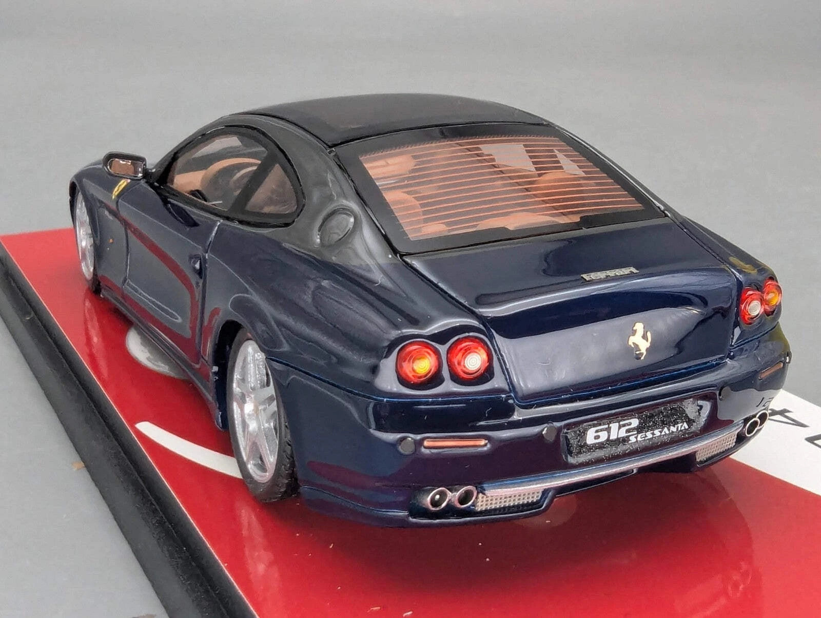 Modellautos 1:43 BBR Ferrari 612 Scaglietti Sessanta 2007 Blau und Grau mit OVP