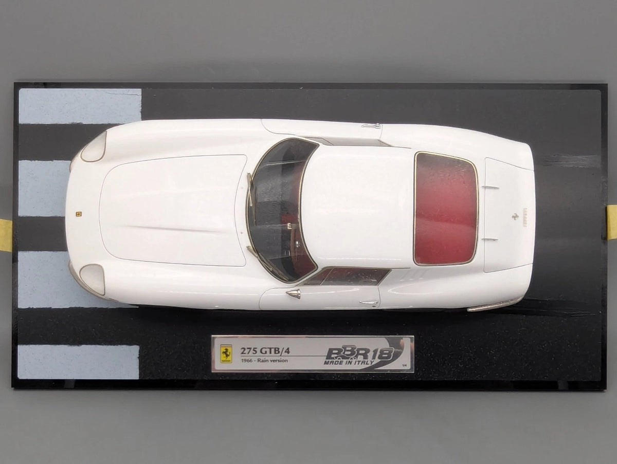 Modellautos 1:18 BBR Ferrari 275 GTB/4 1966 Weiß Rain Version 01/04 mit  OVP
