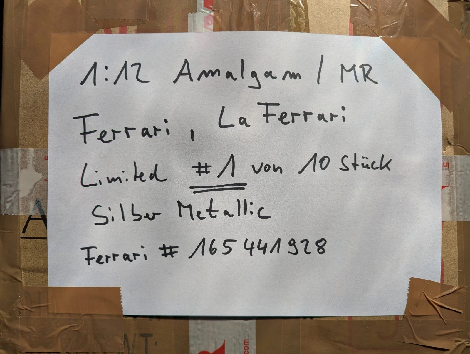 Modellautos 1:12 Amalgam Ferrari La Ferrari Ltd #01/10 Silber Zertifikat mit OVP