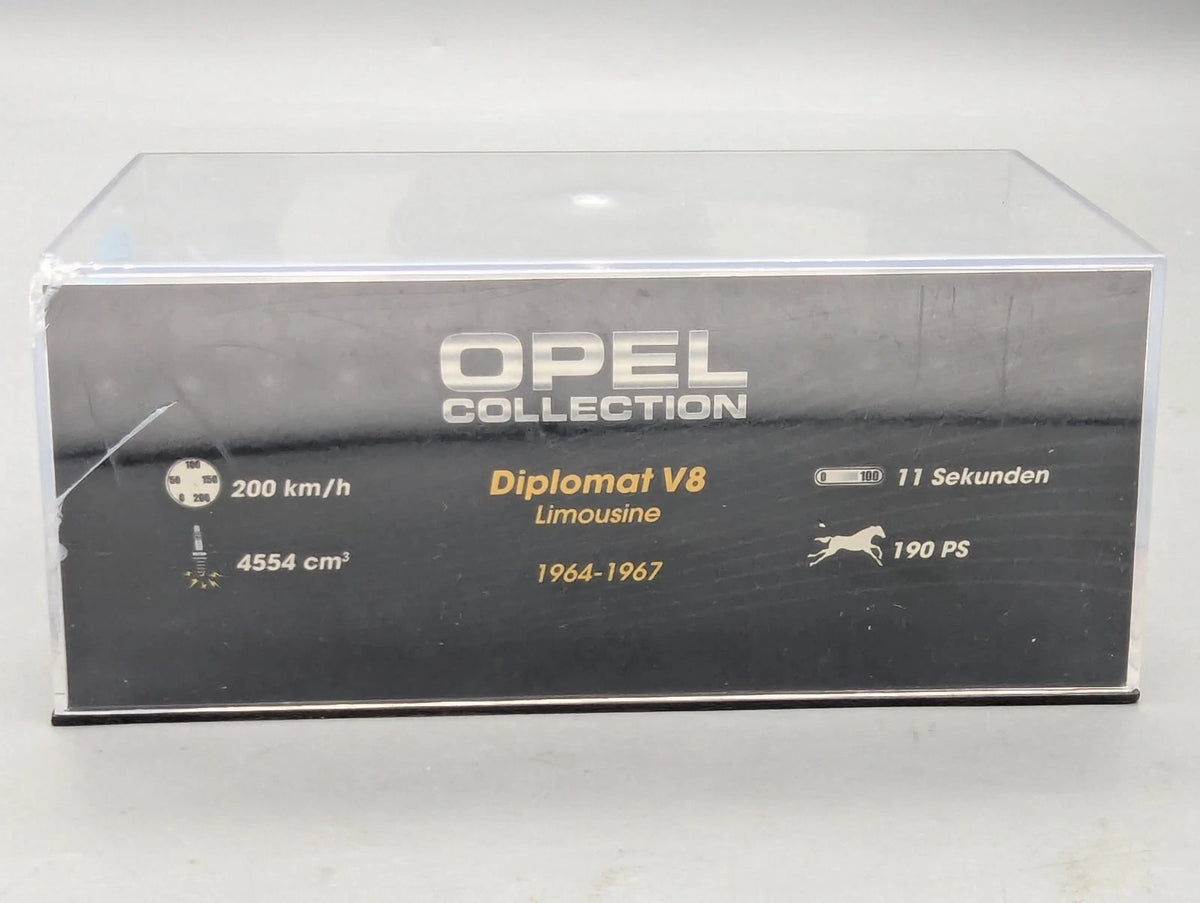Modellautos 1:43 Ixo für Eaglemoss Opel Collection Diplomat V8 Limousine Vitrine