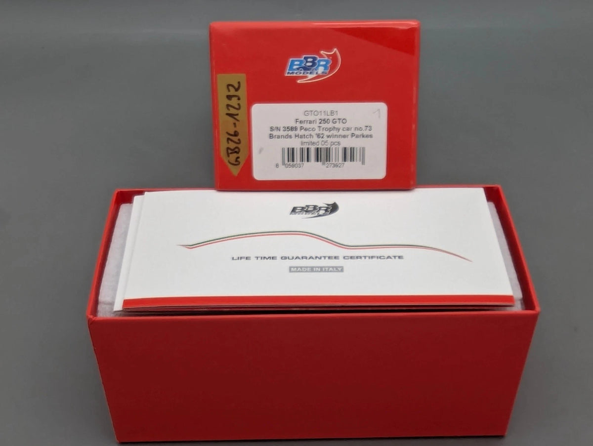 Modellautos 1:43 BBR Ferrari 250 GTO WINNER BH 1962 Ltd 01/05 #73 Parkes mit OVP