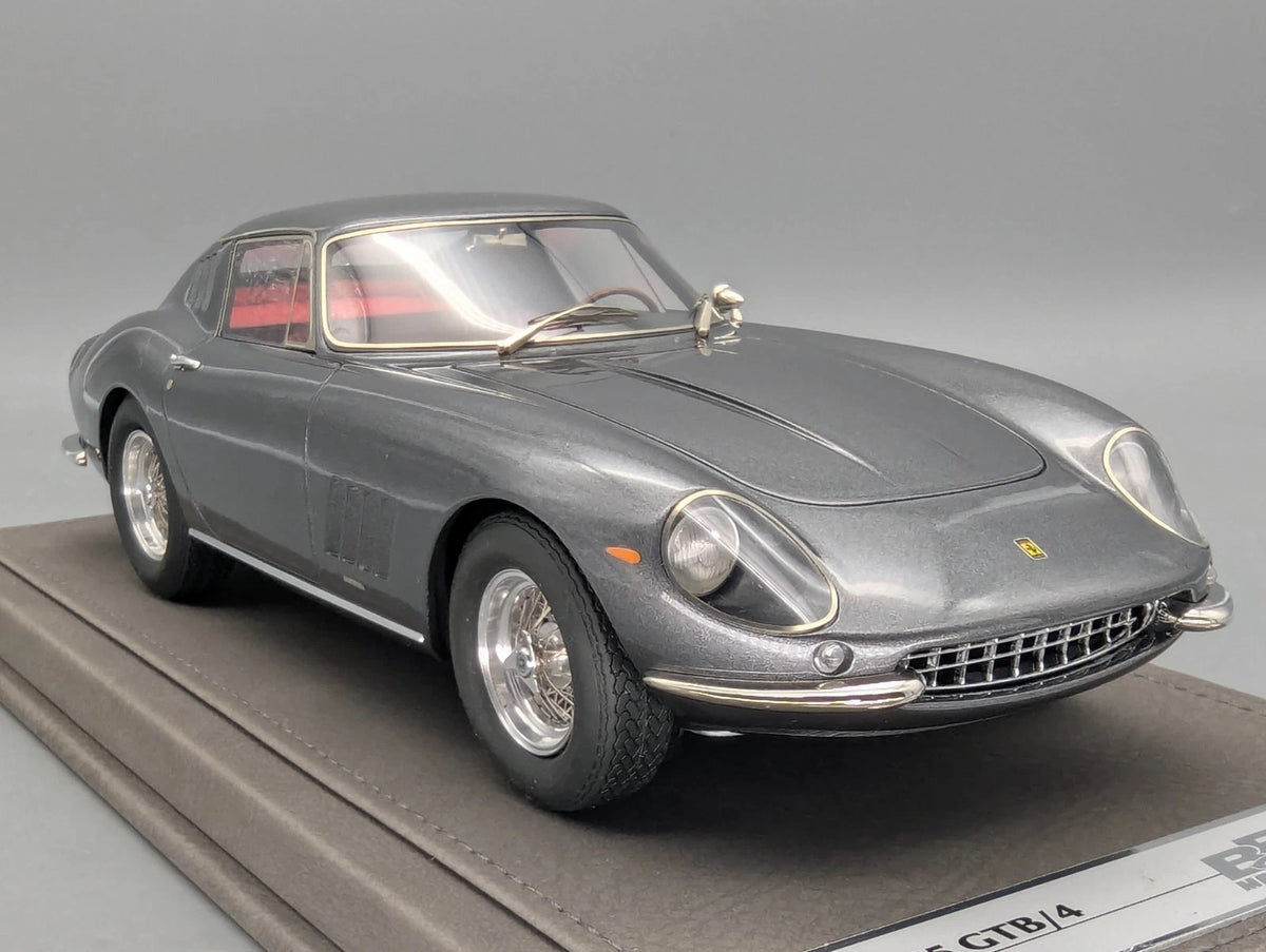 Modellautos 1:18 BBR Ferrari 275 GTB/4 1966 Grigio Met 08/36 mit Vitrine und OVP